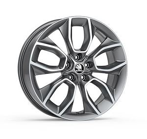 Skoda Karoq 19" Crater Brushed Alloy Wheel - Anthracite