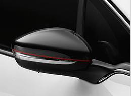 Peugeot 308 Ligne "S" Mirror Caps Black with Red